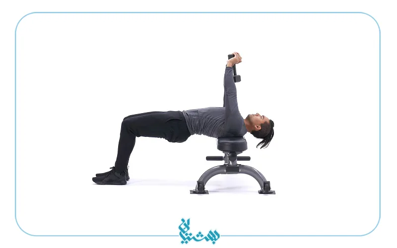 پلاور دمبل- بالا قرار گرفتن دمبل